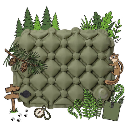 The Mood Cushion Trail Green - inflatable hiking seat cushion