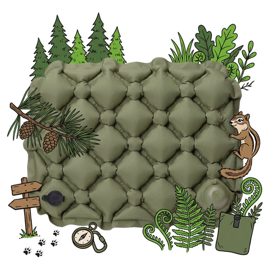 The Mood Cushion Trail Green - inflatable hiking seat cushion