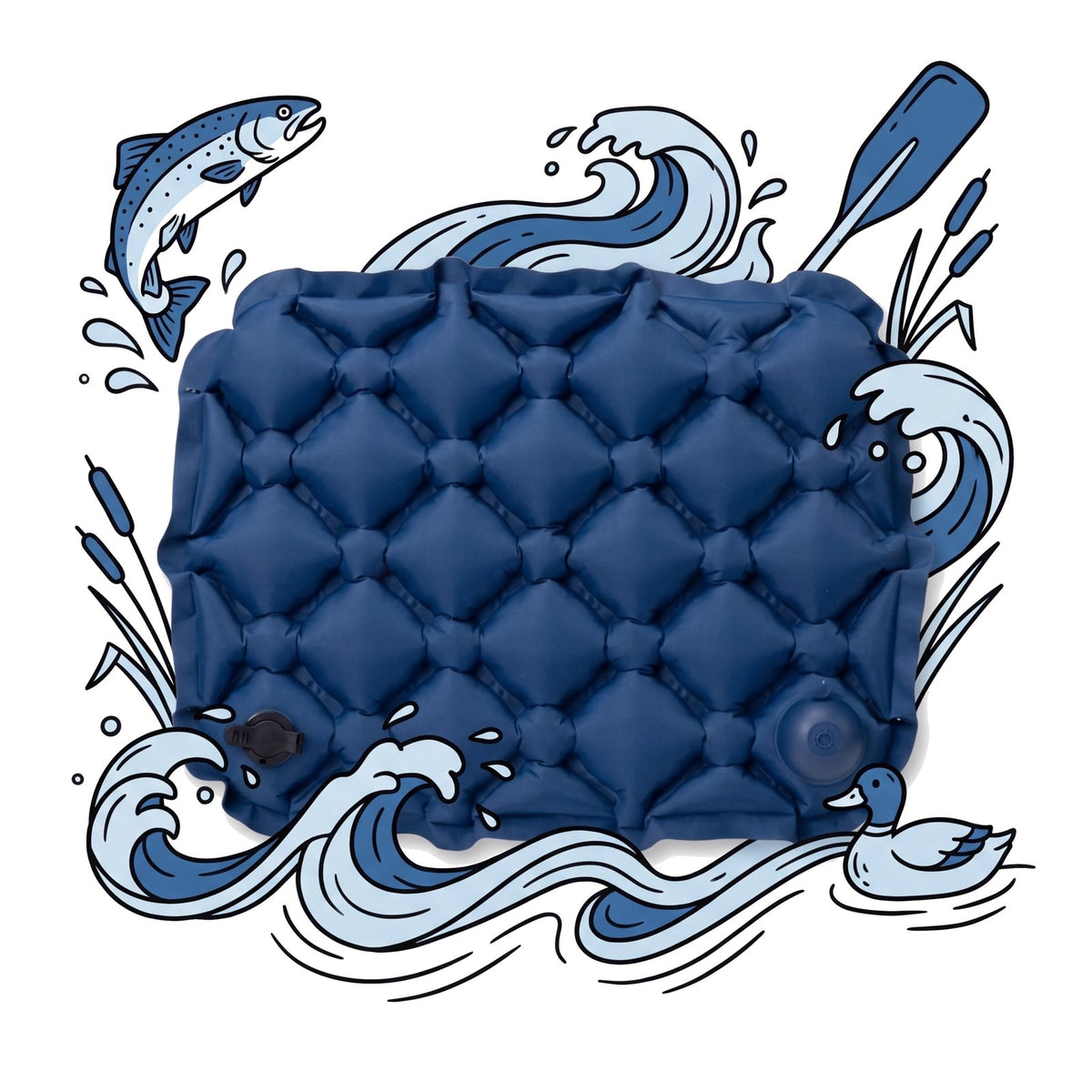 The Mood Cushion Lake Blue - packable hiking sit pad