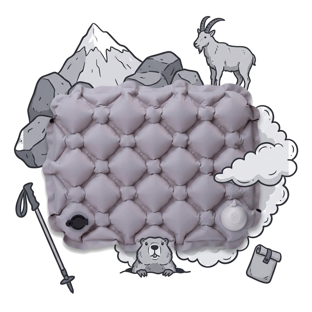 The Mood Cushion Granite Grey - lightweight trail seat