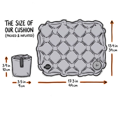 Mood Cushion dimensions packed and inflated